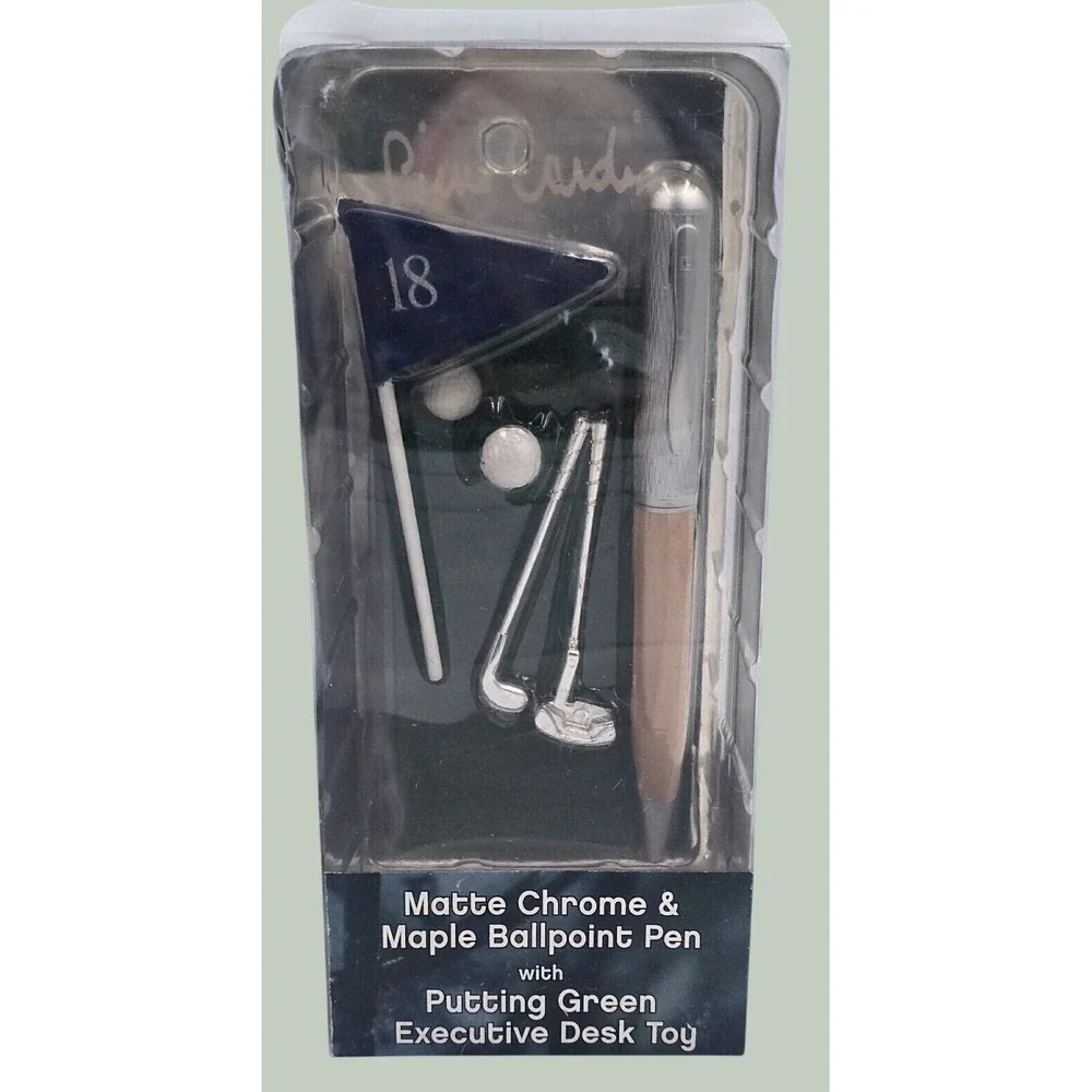 Pierre Cardin Maple  Ballpoint Pen Matte Chrome Putting Green Executive Desk Toy
